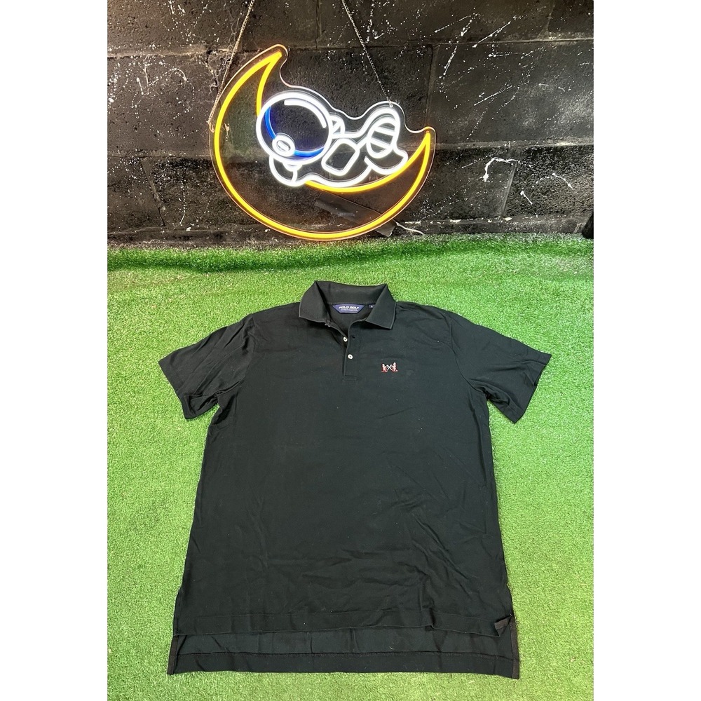 Polo Golf Ralph Lauren‎ Polo Shirt Men L Black Short Sleeve Performance